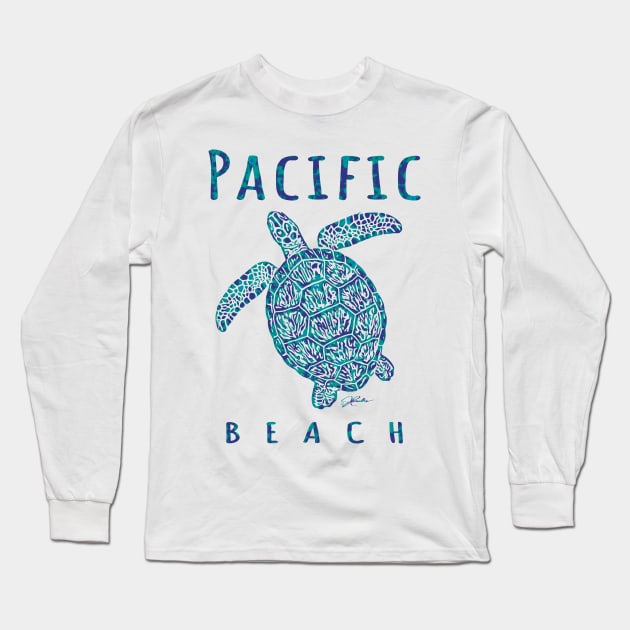 Pacific Beach Sea Turtle Long Sleeve T-Shirt by jcombs